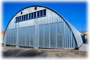 Frameless arched and frame-awning hangars